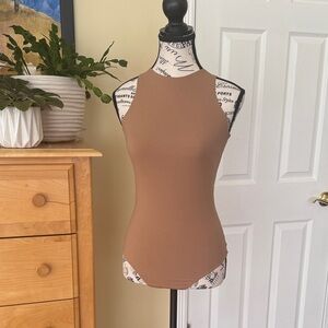 Quince Camel Sleeveless Bodysuit